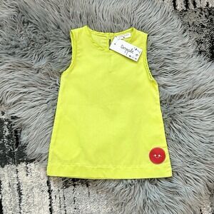 Smiling Button Girls Neon Green Tuni Dress Size 12 Month ($64) NEW